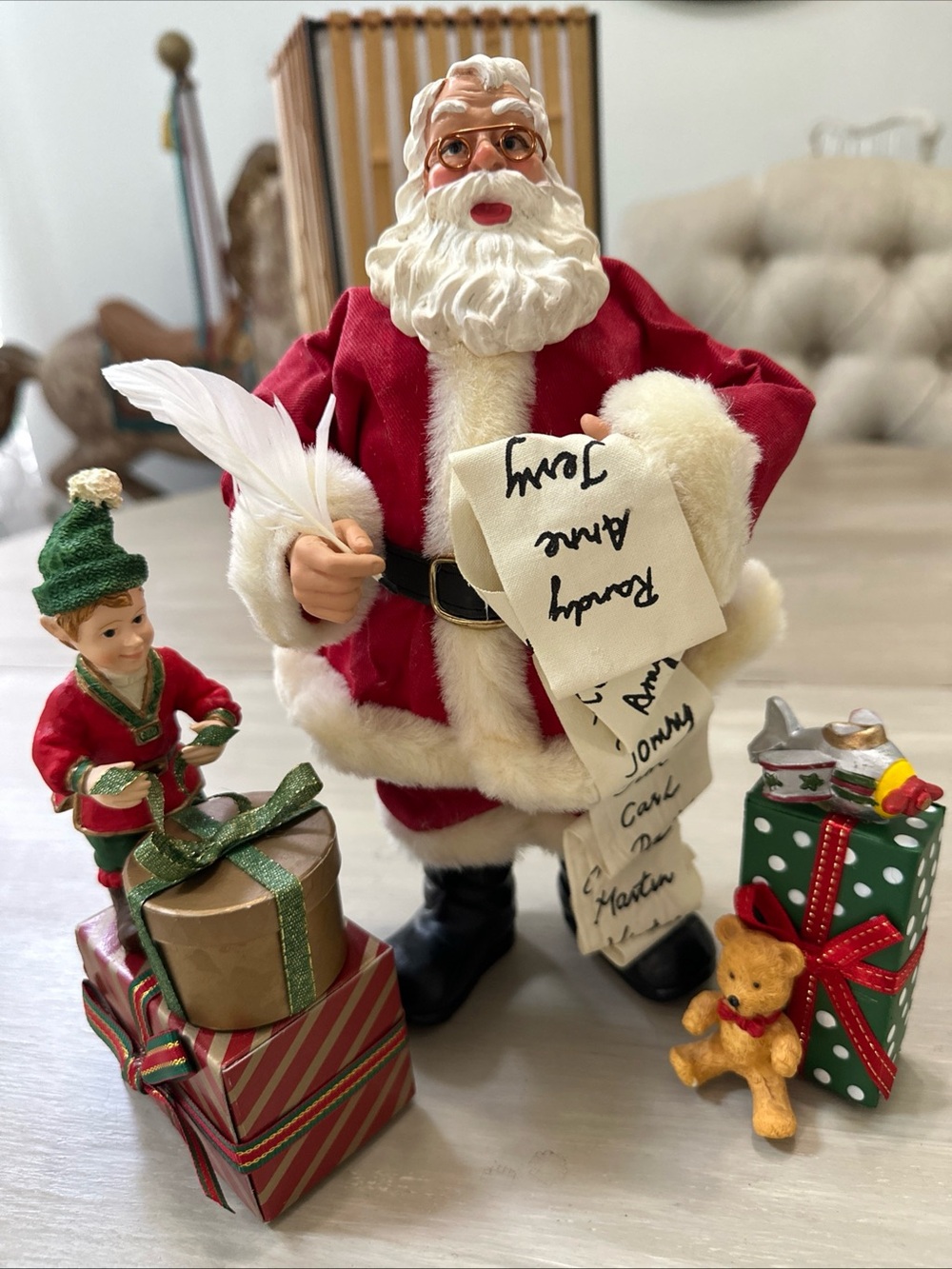 Kirkland Signature Fabric Mache Santa Christmas List Christmas